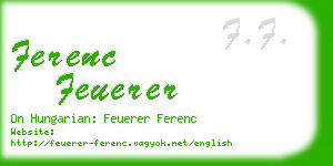 ferenc feuerer business card
